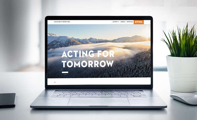 The STIHL Sustainability Report 2024 presents the measures and progress made in the focus areas of ecosystems, circularity and care in the past year. Image: STIHL.