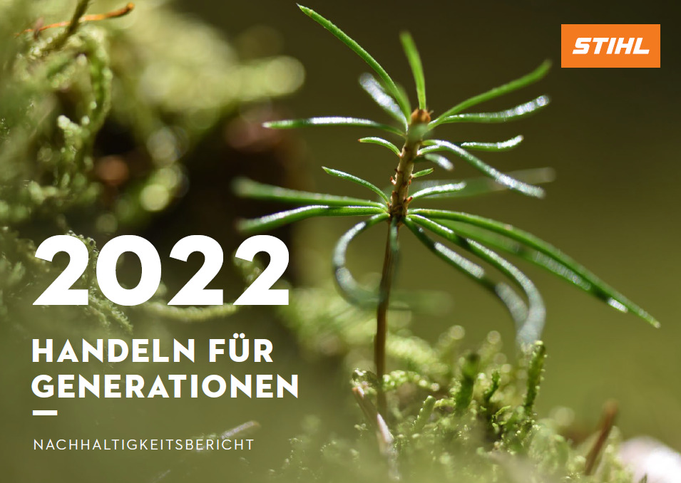 Titelbild des STIHL Nachhaltigkeitsberichts 2022